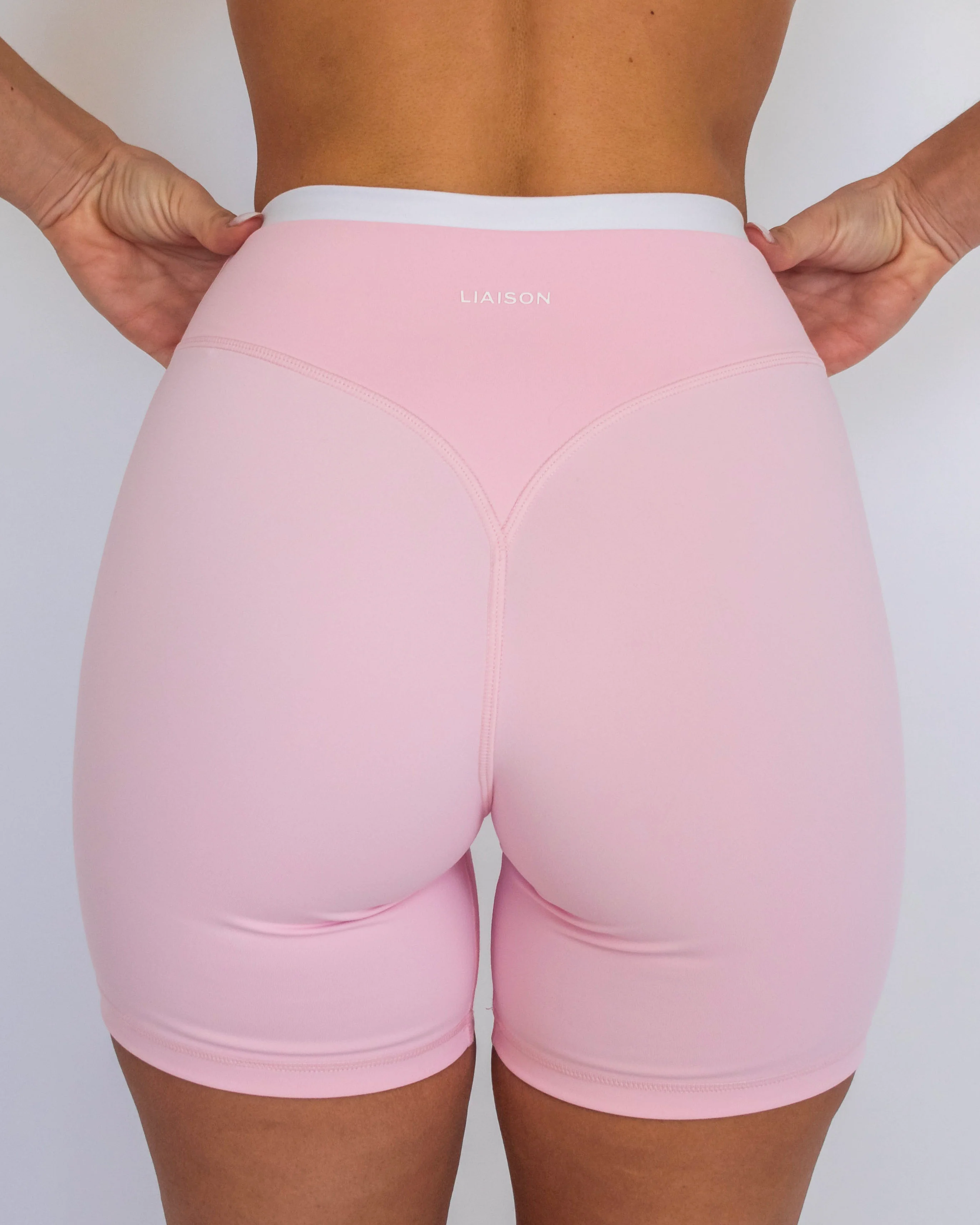 Layered Sculpt Short - Soft Pink & White - Image 4