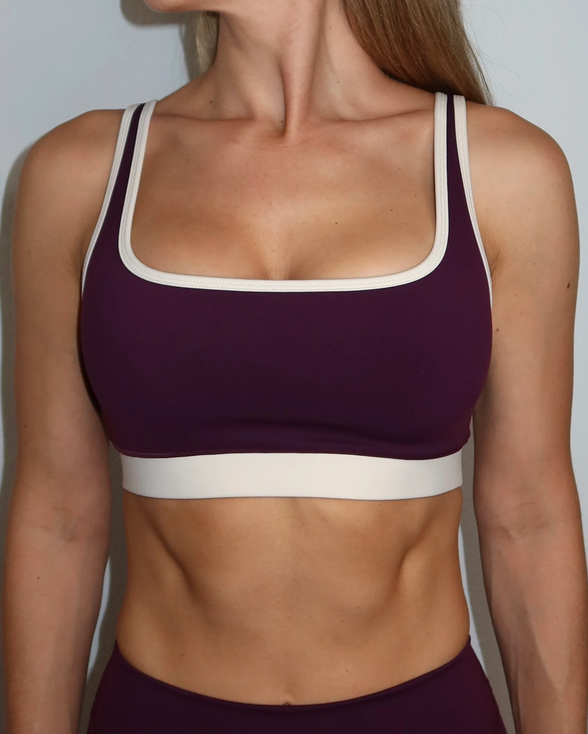 Supportive Contrast Bra - Merlot & Sand - Image 3