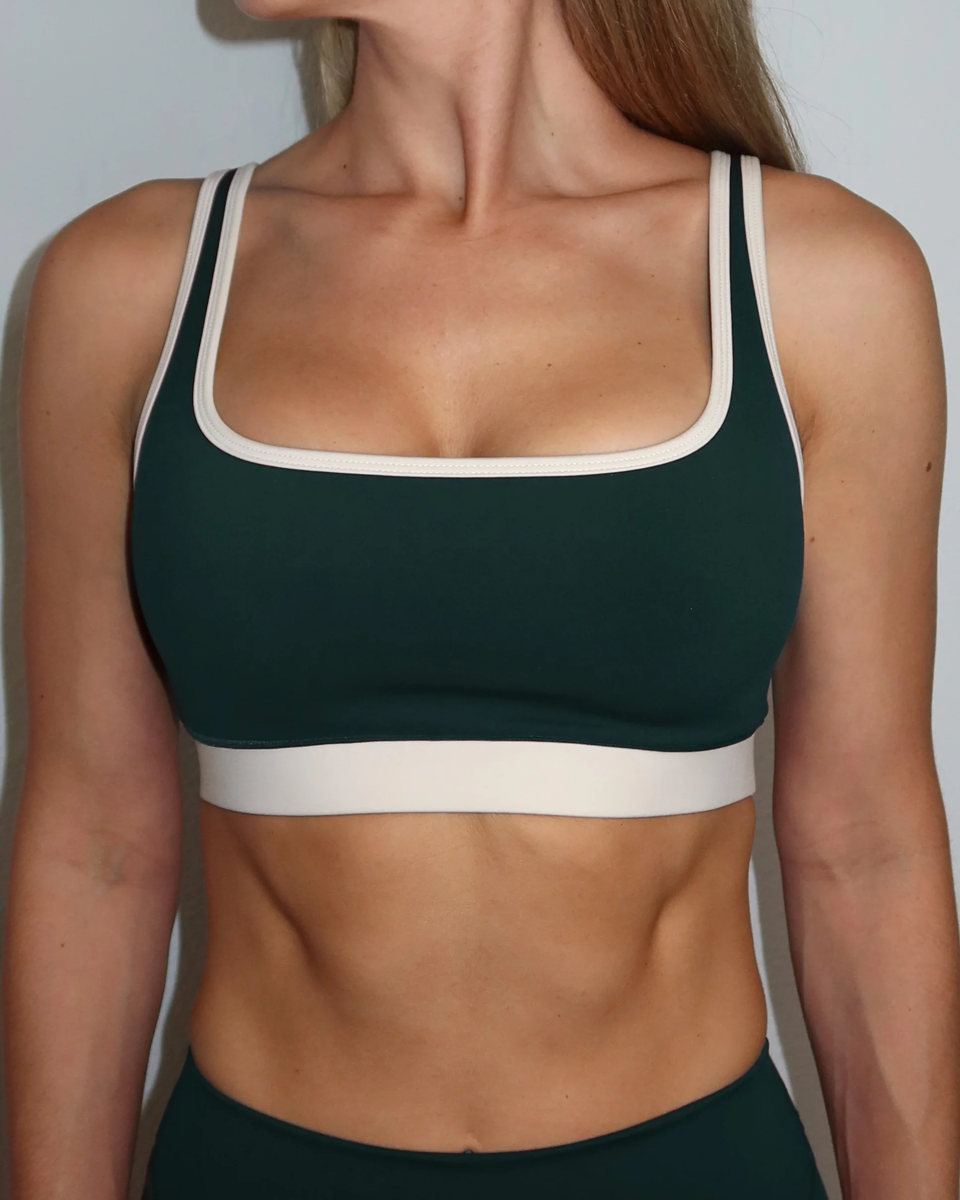 Supportive Contrast Bra - Pine & Sand - Image 3